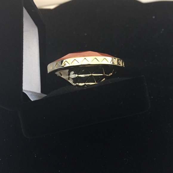 Orange Quartzite 18k Yellow Gold/Bronze Ring Size5 - Picture 7 of 8